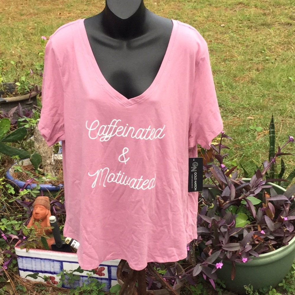 🌸NWT Awesome Size 2X V-Neck Activewear Tee Closet Must Have & So Fun To Wear 🌸